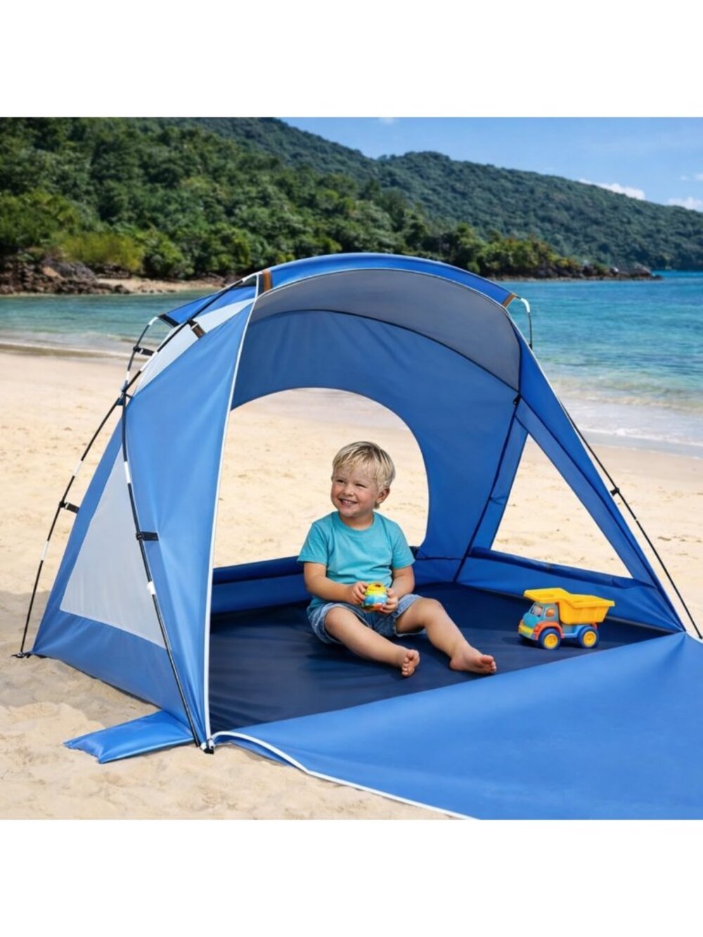 Portable Beach Tent Sun Shelter for 2-8 People, UPF 50+ UV Protection, Easy